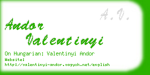 andor valentinyi business card